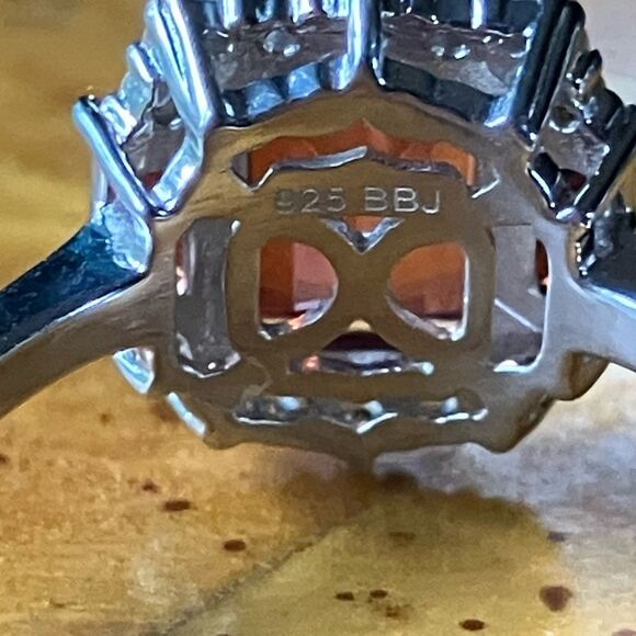 Red Labradorite Vermelho Red Garnet Sterling Silver Ring Size 8.75 - Picture 6 of 9